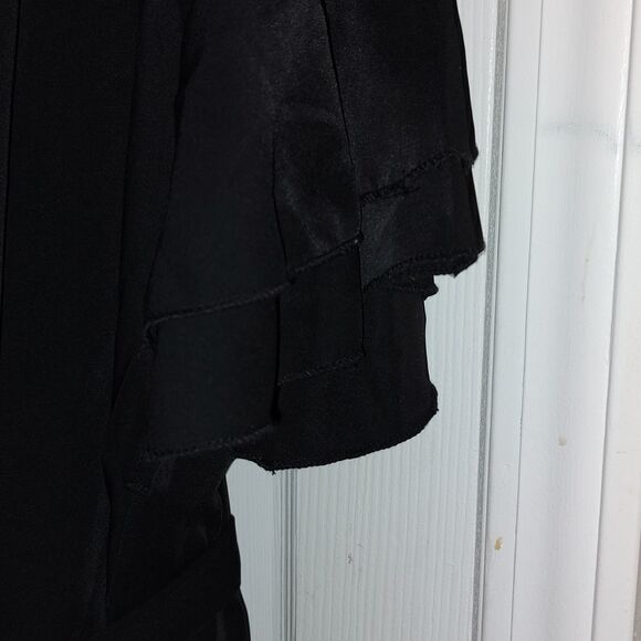 Shein Black Curve dress with sash  ruffle sleeves  Sz 2XL - Picture 4 of 6
